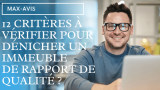 12 critères à vérifier pour dénicher un immeuble de rapport de qualité
